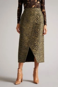 Ted Baker Black Zanthie Fixed Wrap Midi Skirt -Tedbaker Sales 2024 unnamed file 5725