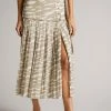 Ted Baker Brown Zebra Camel Dropped Waist Pleated Midi Skirt -Tedbaker Sales 2024 unnamed file 5726