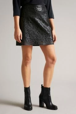 Ted Baker Keiss Black Cutwork Pleather Mini Skirt -Tedbaker Sales 2024 unnamed file 5737