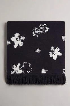 Ted Baker Xeter Navy Blue All-Over Flower Knitted Scarf -Tedbaker Sales 2024 unnamed file 5859