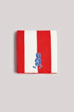 Ted Baker Red Frankln Striped Knitted Scarf