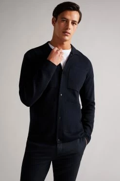 Ted Baker Mens Blue Abbeyrd Miliano Stitch Cardigan