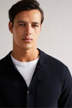 Ted Baker Mens Blue Abbeyrd Miliano Stitch Cardigan -Tedbaker Sales 2024 unnamed file 5941