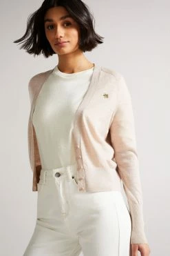 Ted Baker Aiyleen Cream Merino Low V Cardigan