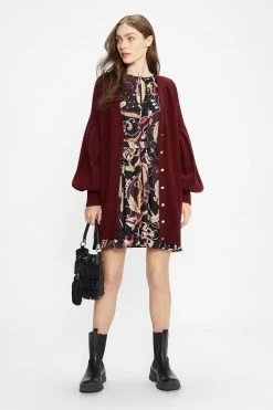 Ted Baker Purple Ttiiaa Pleat Detailed Longline Cardigan -Tedbaker Sales 2024 unnamed file 5953