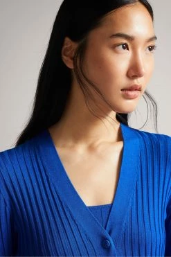 Ted Baker Blue Nardaa Brt-Blue Longline Cardigan -Tedbaker Sales 2024 unnamed file 5970