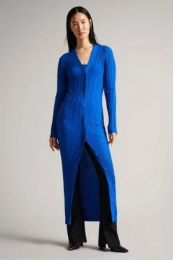 Ted Baker Blue Nardaa Brt-Blue Longline Cardigan -Tedbaker Sales 2024 unnamed file 5973