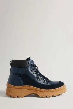 Ted Baker Mens Blue Westonn Chunky Hiker Boots