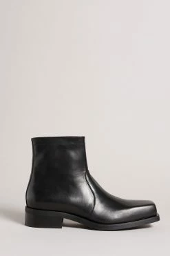 Ted Baker Stann Black Square Toe Derby Boots