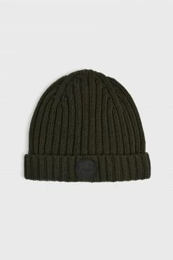 Ted Baker Green Tolton Rib Beanie Hat