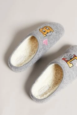 Ted Baker Grey Tebee Branded Mule Slippers -Tedbaker Sales 2024 unnamed file 6071