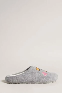 Ted Baker Grey Tebee Branded Mule Slippers -Tedbaker Sales 2024 unnamed file 6074