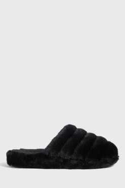 Ted Baker Black Lopsey Faux Fur Mule Slippers -Tedbaker Sales 2024 unnamed file 6079