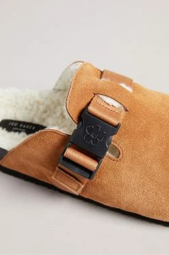 Ted Baker Brown Ruefus Suede Nylon Clip Mule Slippers -Tedbaker Sales 2024 unnamed file 6095