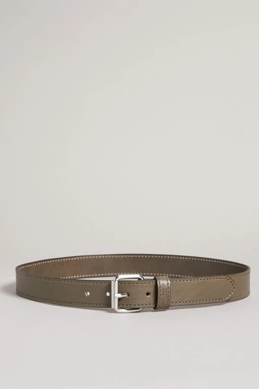 Ted Baker Turnr Grey Stitched Leather Belt -Tedbaker Sales 2024 unnamed file 6126