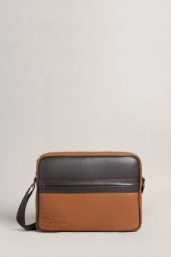 Ted Baker Mens Natural Kianul Branded Leather Messenger Bag -Tedbaker Sales 2024 unnamed file 617