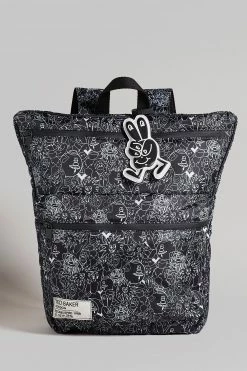 Ted Baker Karev Black Scribble Printed Nylon Backpack