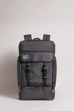 Ted Baker Walks Black Rubberised Zip Top Backpack