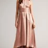 Ted Baker Mmilly Dusky Pink High Low Halter Dress -Tedbaker Sales 2024 unnamed file 746