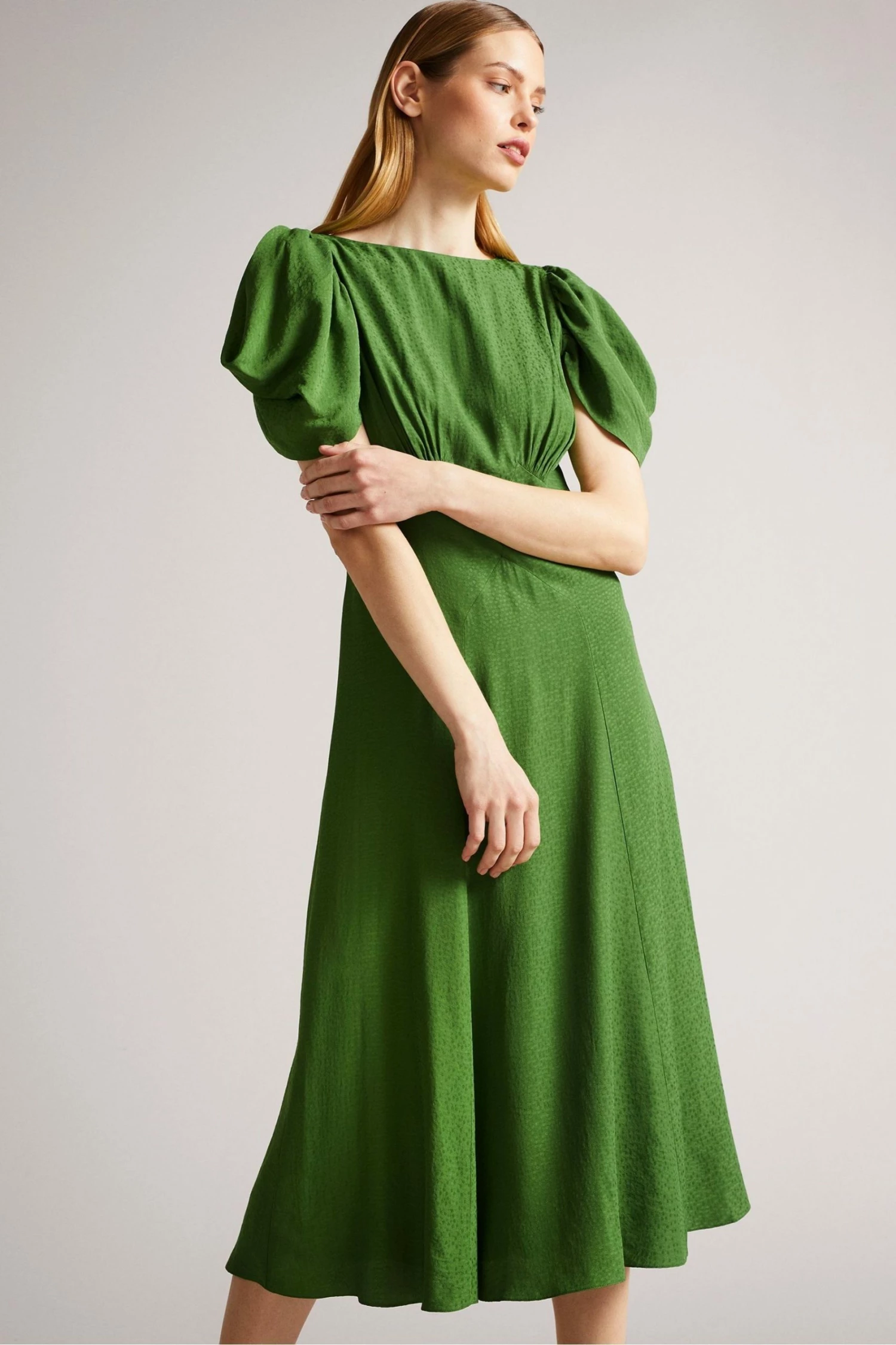 Ted Baker Tulipi Green Panelled Midi Tea Dress 5 Ted Baker Tulipi Green Panelled Midi Tea Dress - Image 3