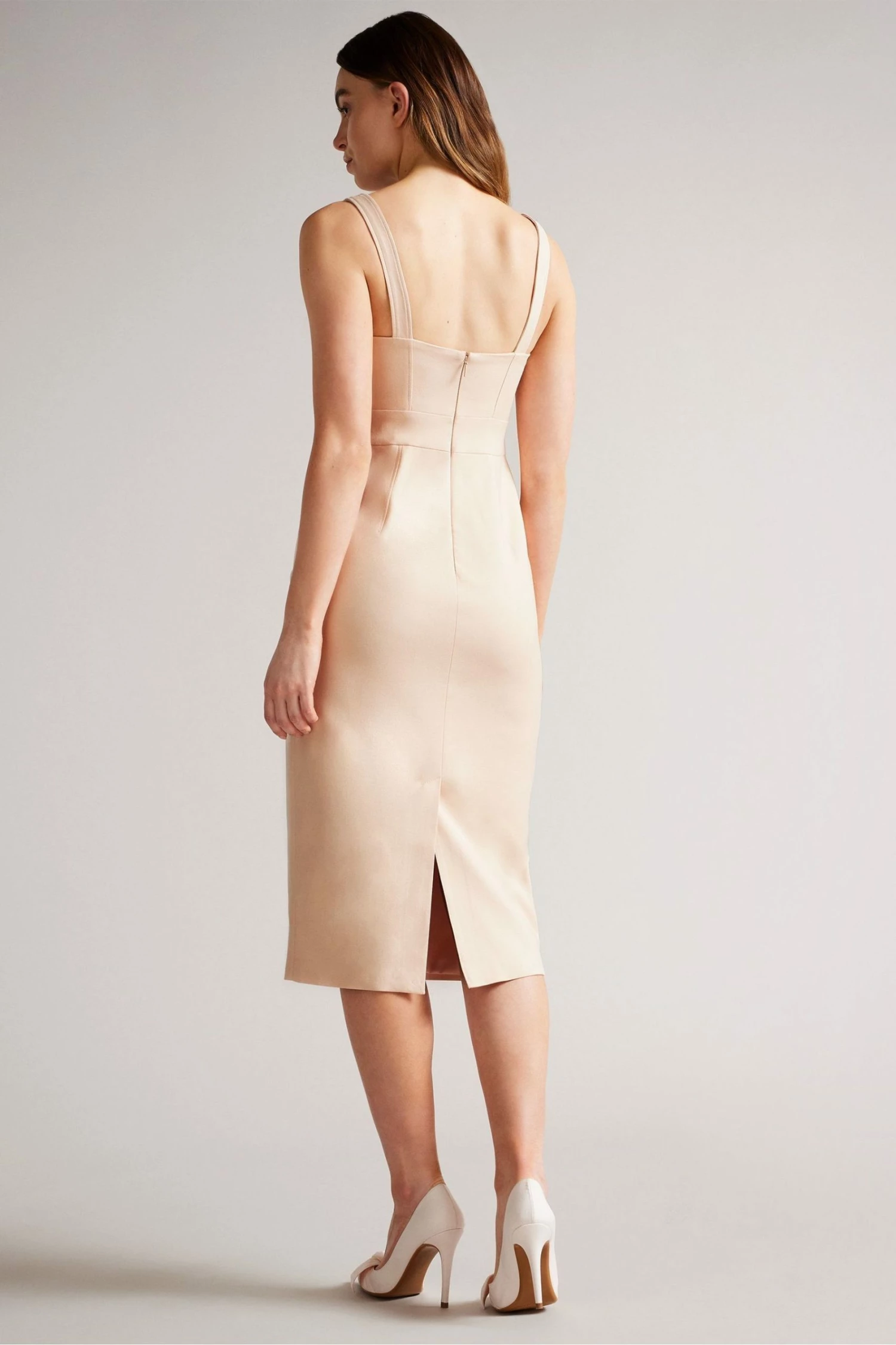 Ted Baker Klarika Pink Midi Length Bodycon Dress 4 Ted Baker Klarika Pink Midi Length Bodycon Dress - Image 2