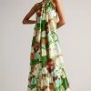Ted Baker Green Dulina Strappy Linen Maxi Dress With Pleat Detail -Tedbaker Sales 2024 unnamed file 801