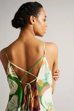 Ted Baker Green Dulina Strappy Linen Maxi Dress With Pleat Detail -Tedbaker Sales 2024 unnamed file 802