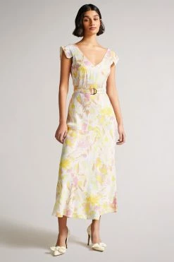 Ted Baker Necole White Printed Tea Dress
