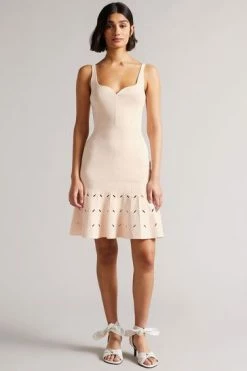 Ted Baker Ambyr Pink Full Needle Stitch Detailed Hem Mini Dress -Tedbaker Sales 2024 unnamed file 818