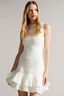 Ted Baker Maleko White Lace Stitch Dress -Tedbaker Sales 2024 unnamed file 824