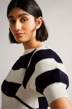 Ted Baker Arisu White Envelope Neck Puff Sleeve Sweater Dress -Tedbaker Sales 2024 unnamed file 828