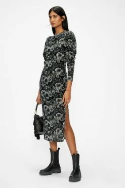 Ted Baker Black Alicah Devore Mesh Sleeve Detail Dress -Tedbaker Sales 2024 unnamed file 853