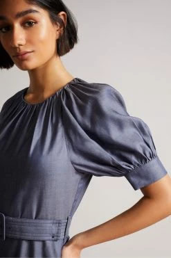 Ted Baker Damiale Dk-Blue Self Belt Detail Mini Dress -Tedbaker Sales 2024 unnamed file 857