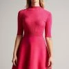 Ted Baker Red Viviiyy Deep-Pink Engineered Skater Dress -Tedbaker Sales 2024 unnamed file 860