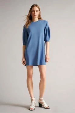 Ted Baker Womens Blue Feyah Lt- Full Needle Puff Sleeve Dress -Tedbaker Sales 2024 unnamed file 871