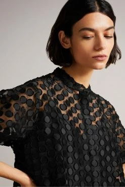 Ted Baker Oversized Nelanie Black Shirt Dress With Puff Sleeve -Tedbaker Sales 2024 unnamed file 880