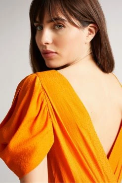 Ted Baker Tulipi Orange Panelled Midi Tea Dress -Tedbaker Sales 2024 unnamed file 886