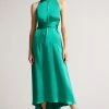 Ted Baker Green Mmilly Mid High Low Halter Dress With Integral Tie -Tedbaker Sales 2024 unnamed file 889