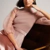 Ted Baker Dusky Pink Lharra Knit Satin And Organza Midi Dress -Tedbaker Sales 2024 unnamed file 956