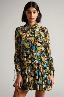 Ted Baker Black Hariiee Dropped Waist Midi Dress